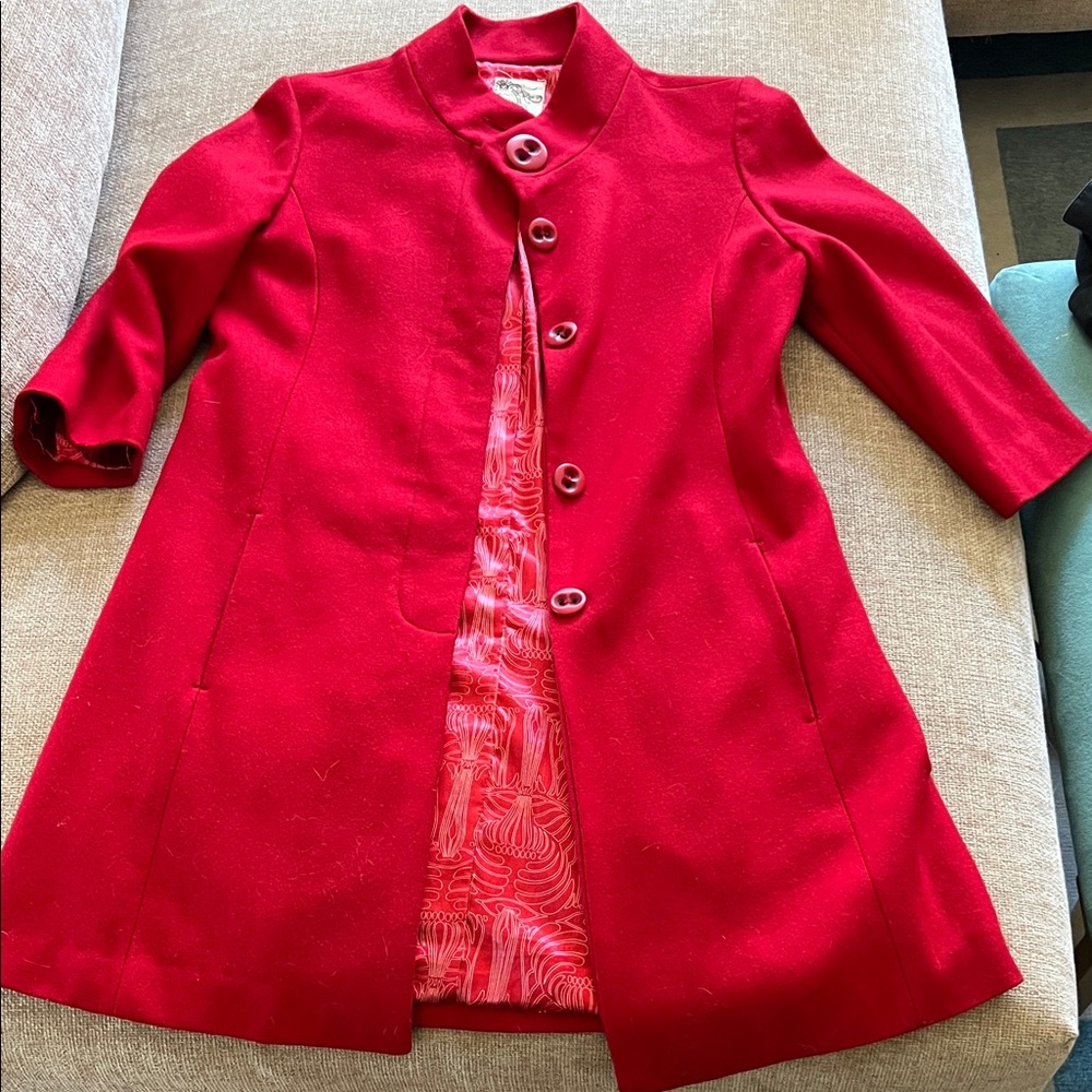 Tulle Vibrant Red Trench Coat